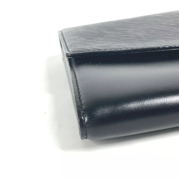 LOUIS VUITTON Opera Aeghe LV logo Pouch bag with handle Clutch bag Leather Black - Picture 5 of 13